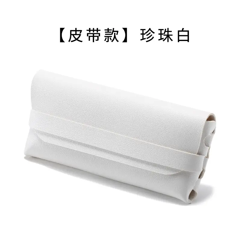 White Leather Sunglasses Case Portable Gift Box - Image 3