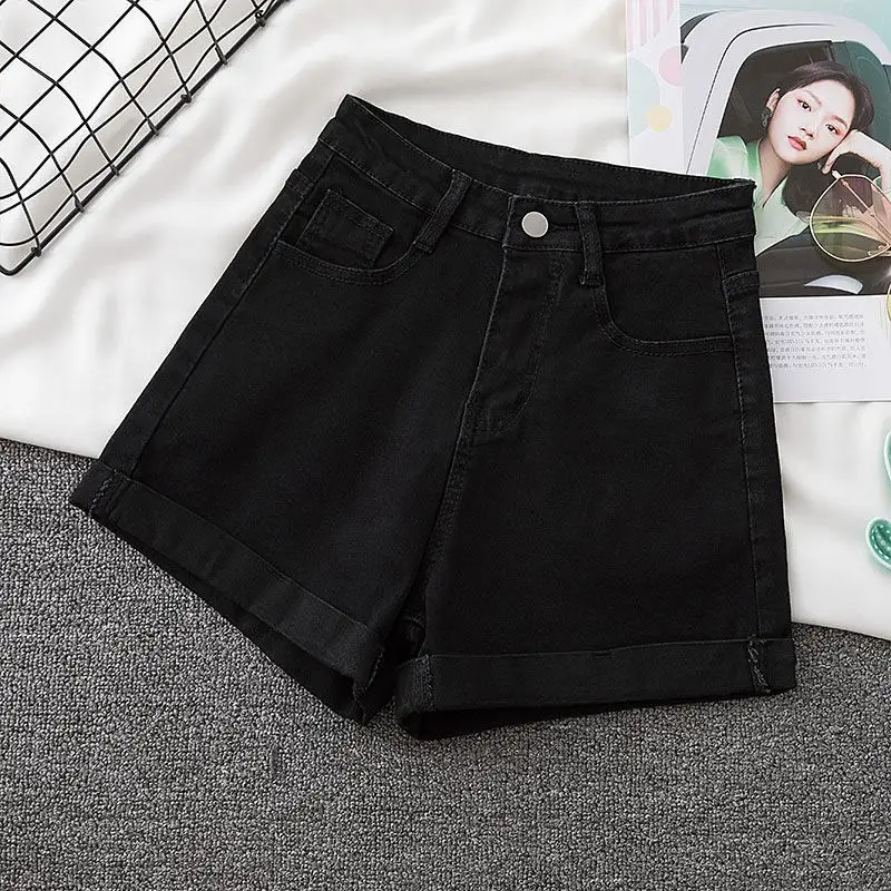 Black High-Waisted Denim Shorts for Women Summer 2025 - Image 2