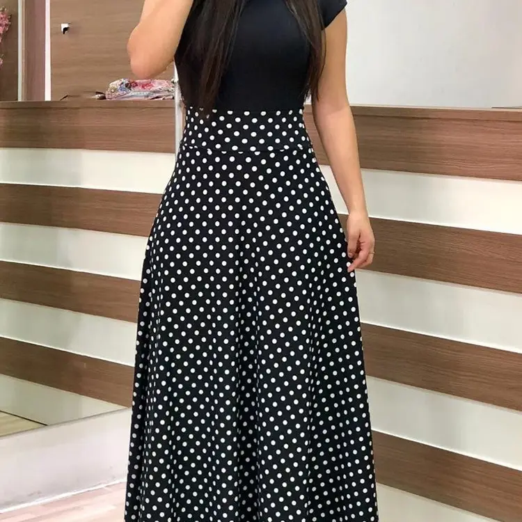 Women's Pink Floral Print Midi Dress with High Waist - Image 12