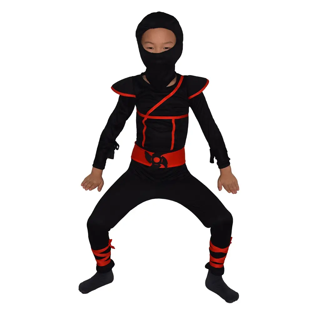 Japanese Ninja Kids Night Suit Black Red Mask - Image 4