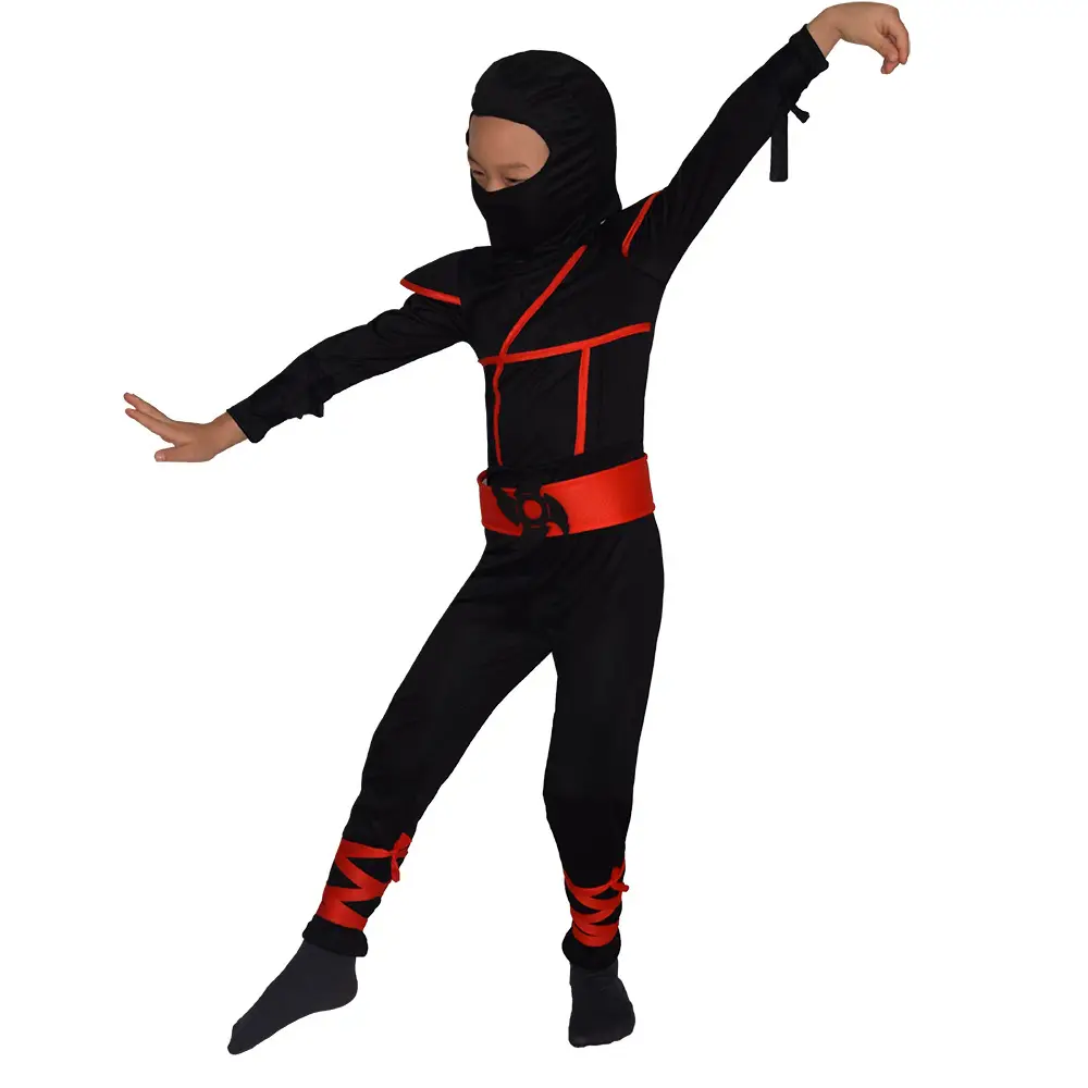 Japanese Ninja Kids Night Suit Black Red Mask - Image 6