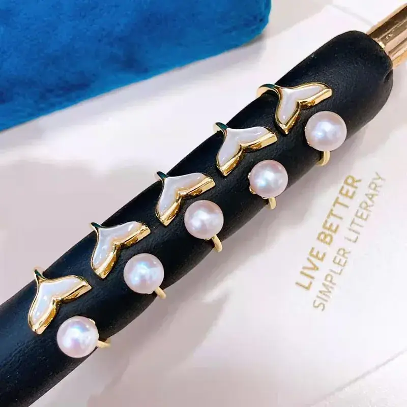 Natural Pearl Ring Fish Has You 7-8 Basic Round, Flawless Gloss, Good Fashionable and Versatile, Cute and Fresh - Image 4