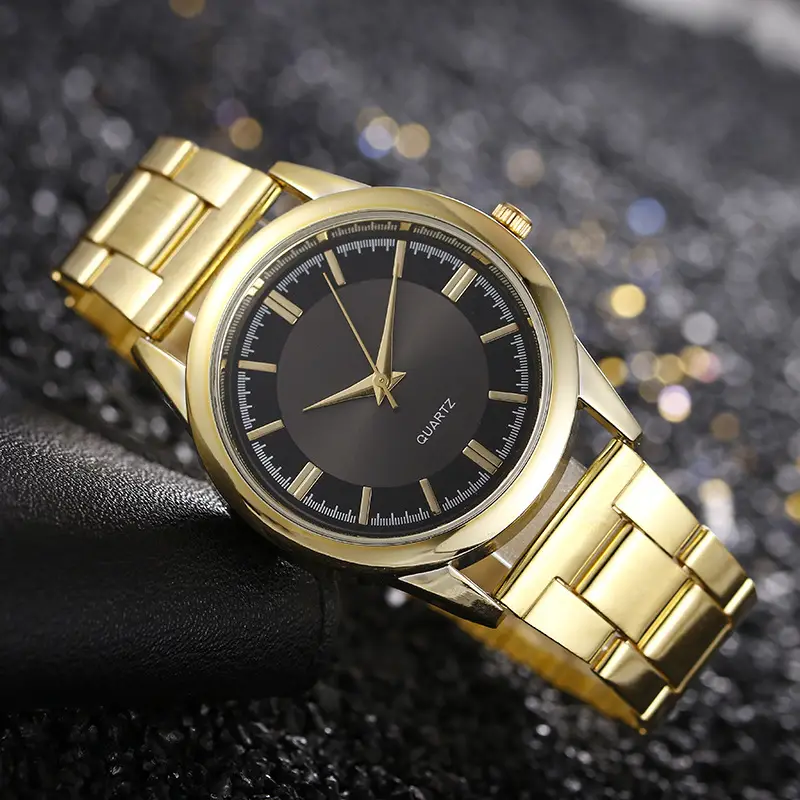 Gold Men's Quartz Watch with Steel Band - Image 8