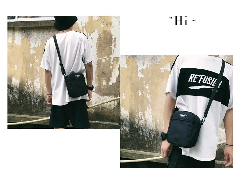 Red Japanese Style Men's Shoulder Bag — feature 6