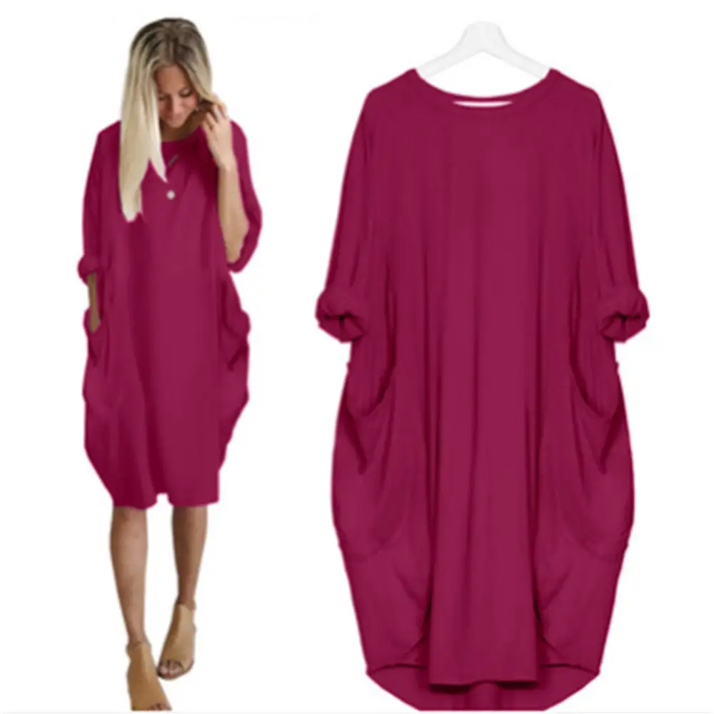 Women's Loose Long Sleeve Plus Size Dress - Image 7