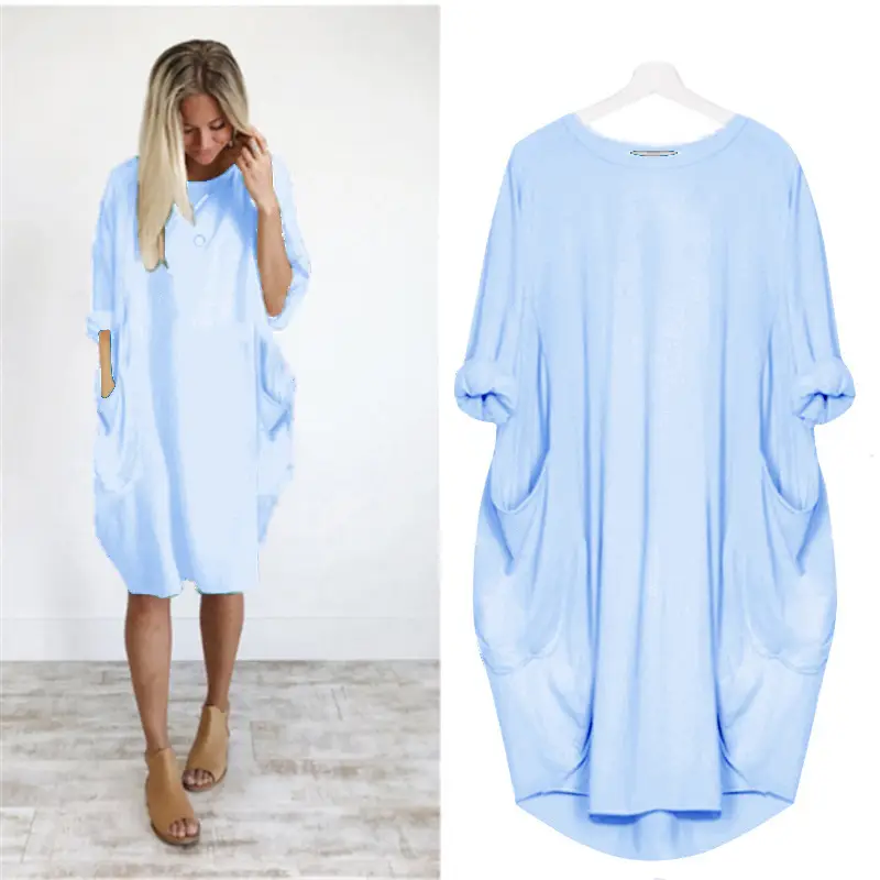 Women's Loose Long Sleeve Plus Size Dress - Image 8