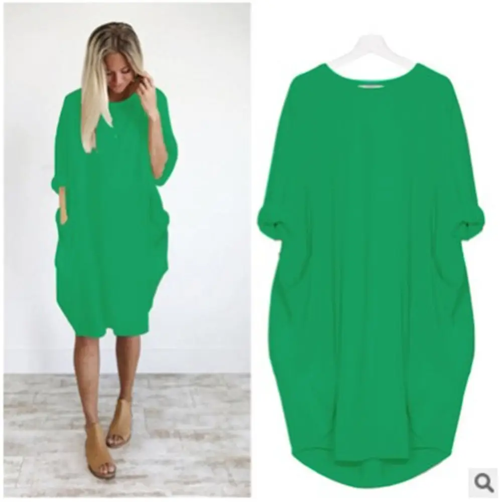 Women's Loose Long Sleeve Plus Size Dress - Image 9