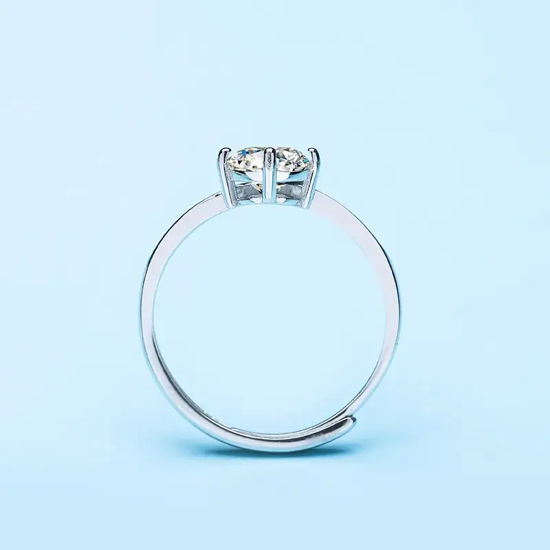 S925 Silver Moissanite Princess Diamond Ring for Women