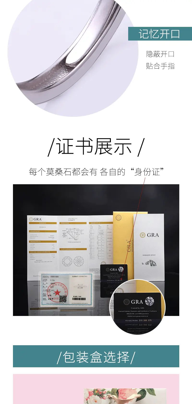 S925 Silver Moissanite Princess Diamond Ring for Women — feature 7