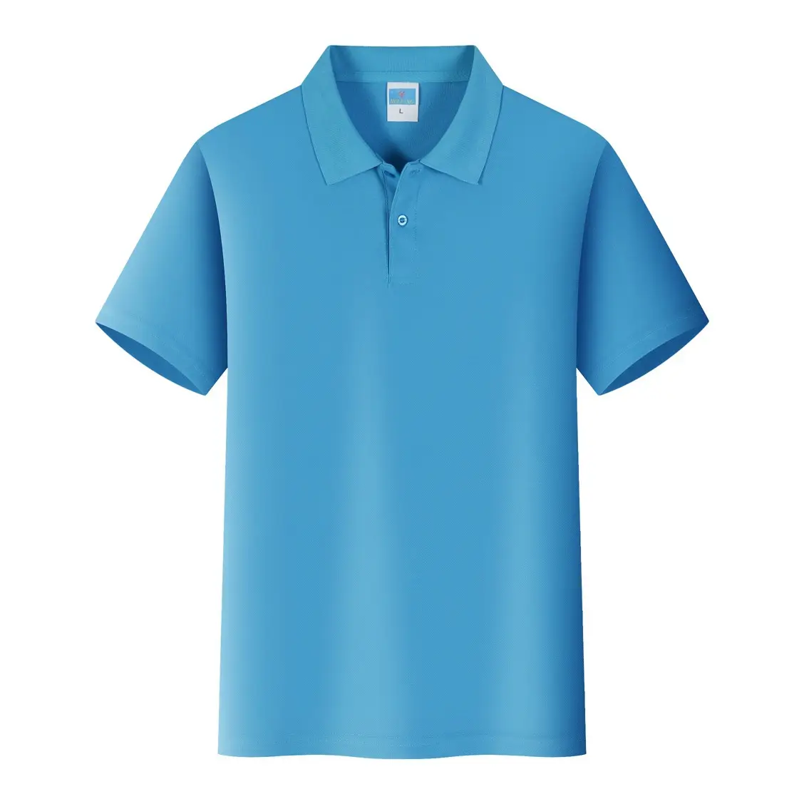 Black Cotton Polo Shirt with Logo Print - Image 10