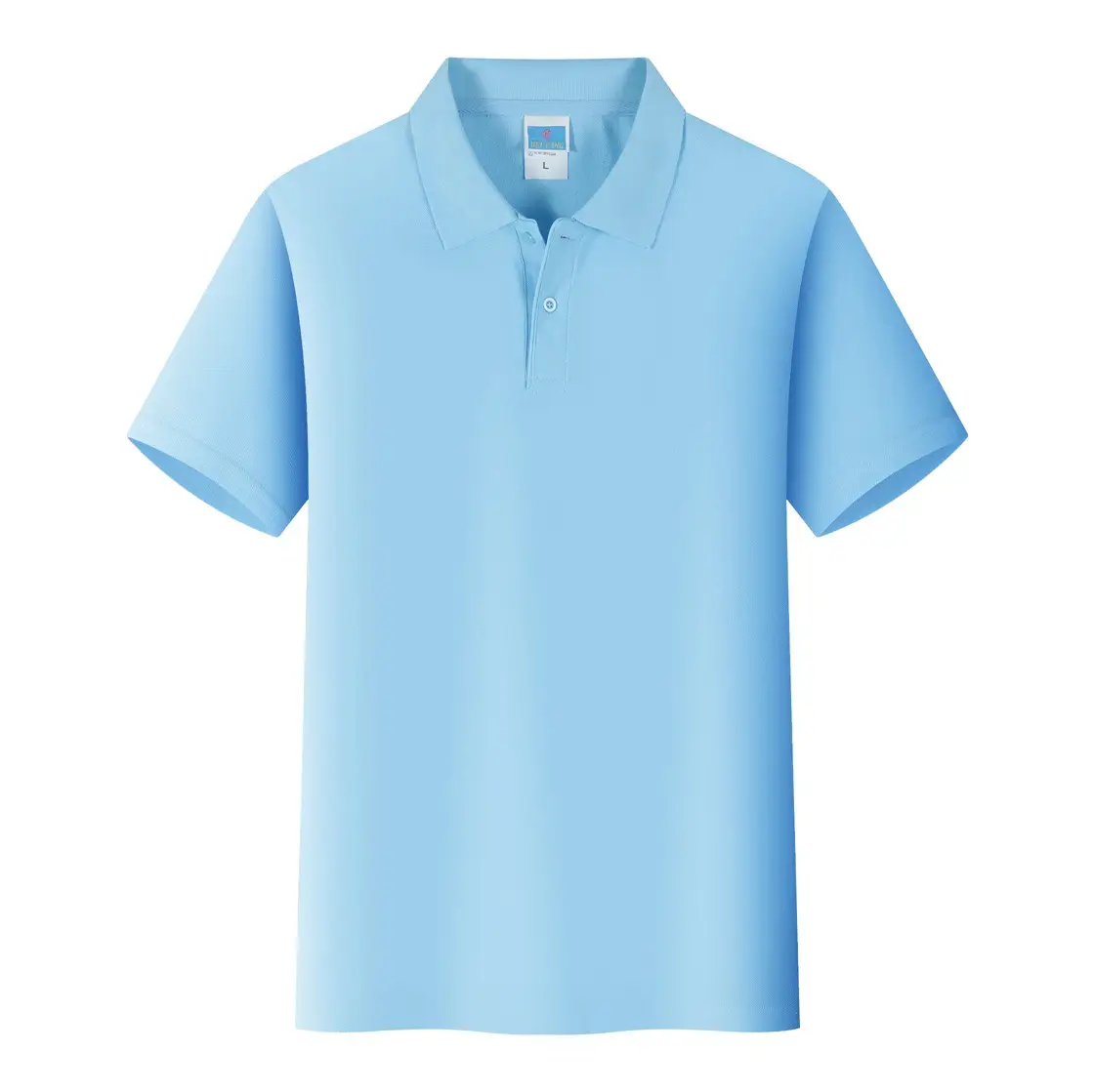 Black Cotton Polo Shirt with Logo Print - Image 12