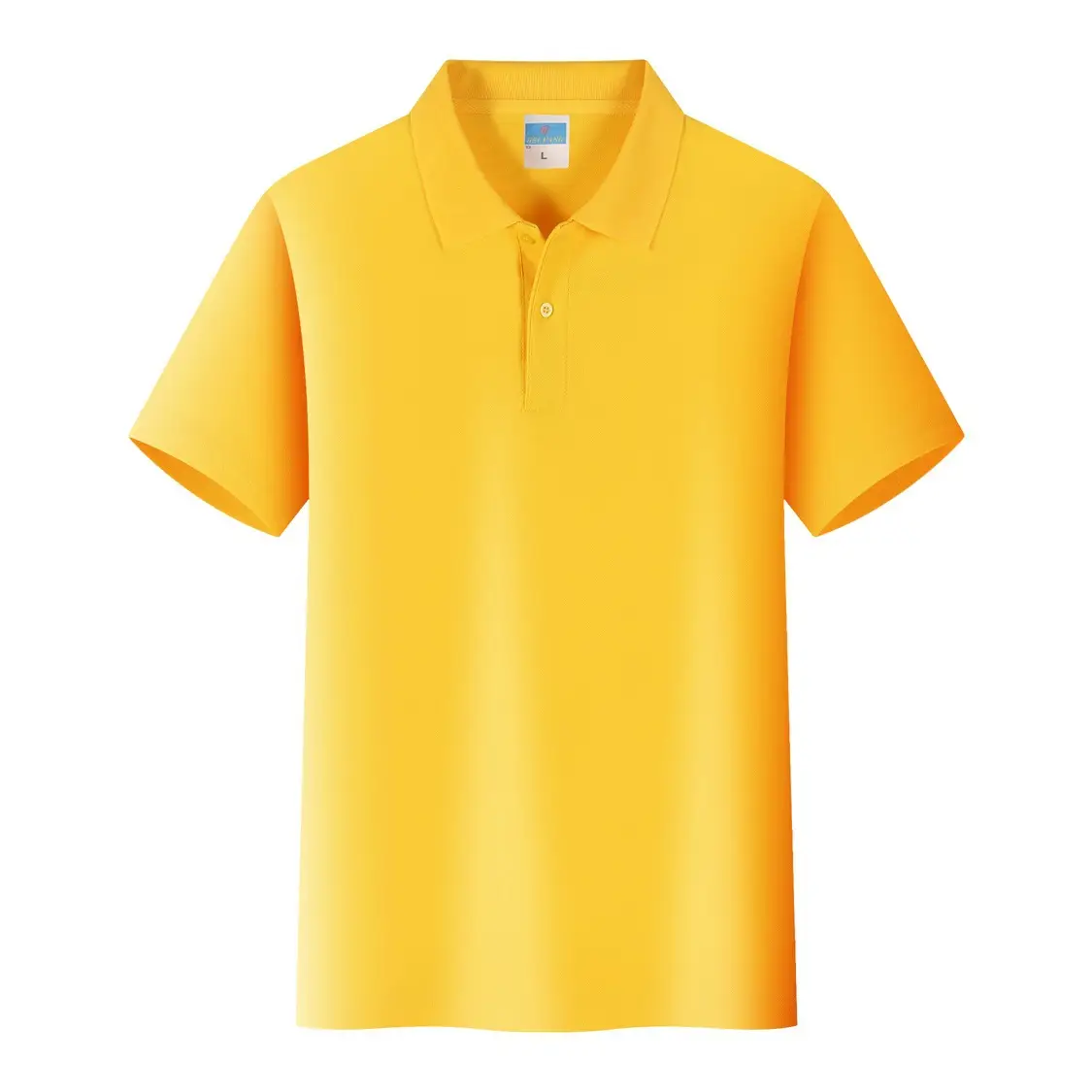 Black Cotton Polo Shirt with Logo Print - Image 2