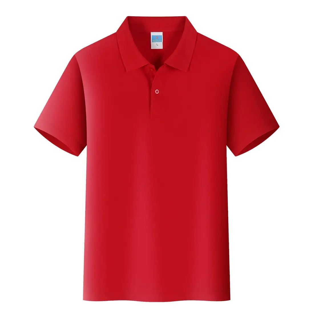 Black Cotton Polo Shirt with Logo Print - Image 3