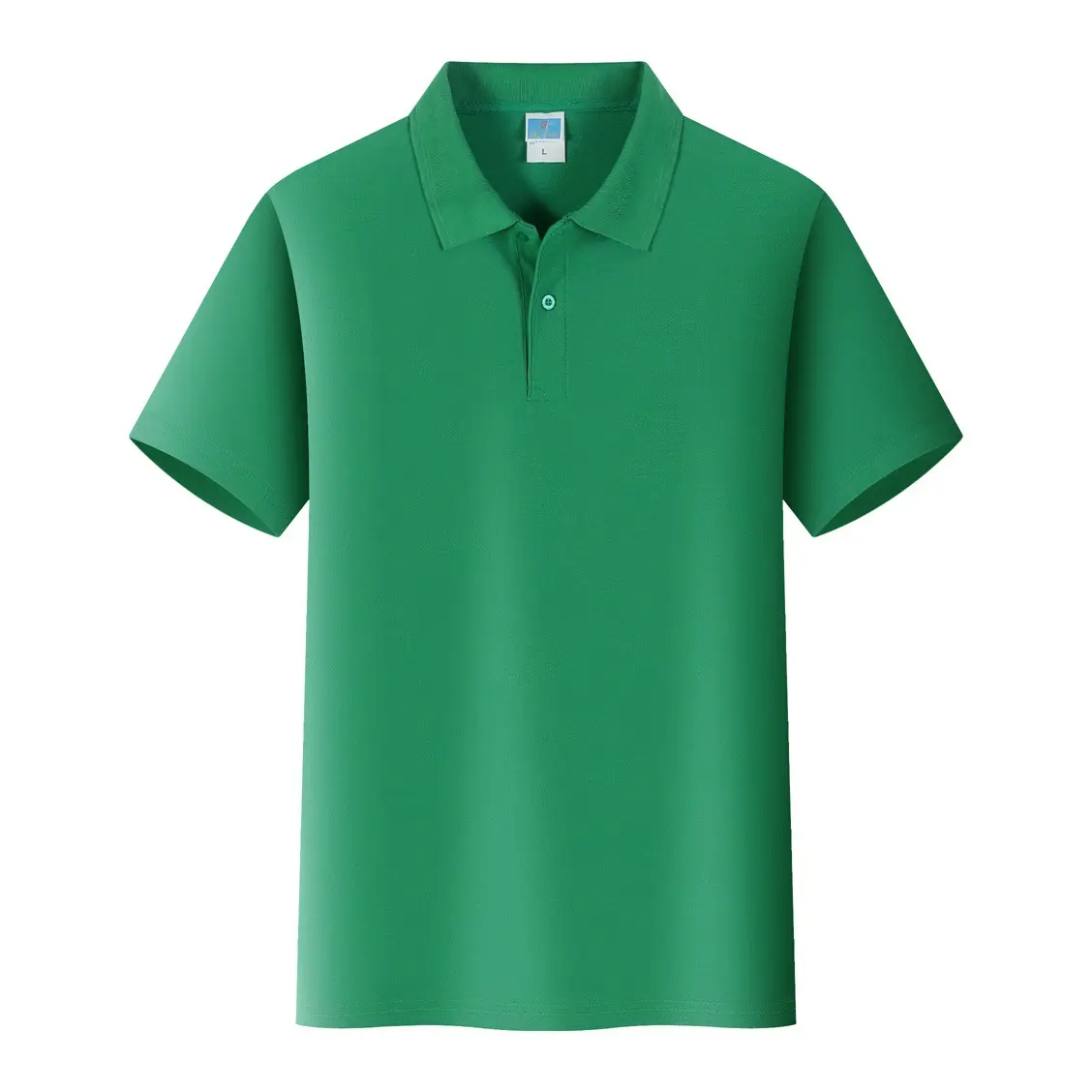 Black Cotton Polo Shirt with Logo Print - Image 5