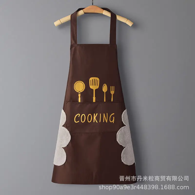 Waterproof Oil-Proof Kitchen Apron with Cooking Logo - Image 7