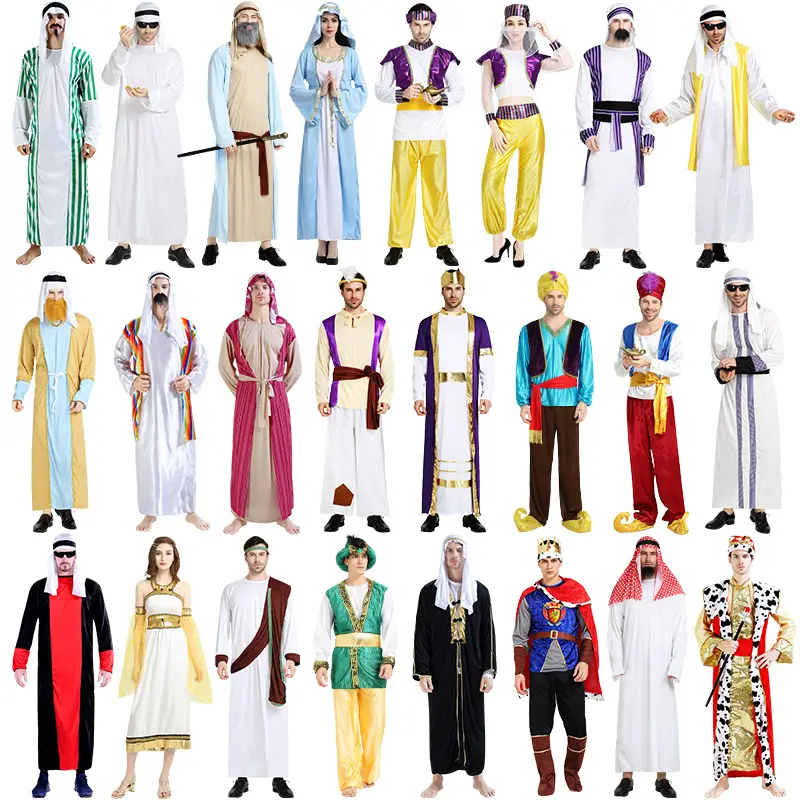 Halloween Arabian Costume Adult Men Women Robe Middle East Dubai - Image 20