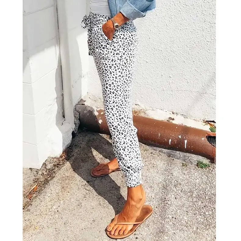 2022 Leopard Print Ankle-Tied Casual Pants for Women - Image 8