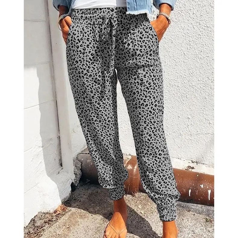 2022 Leopard Print Ankle-Tied Casual Pants for Women - Image 9