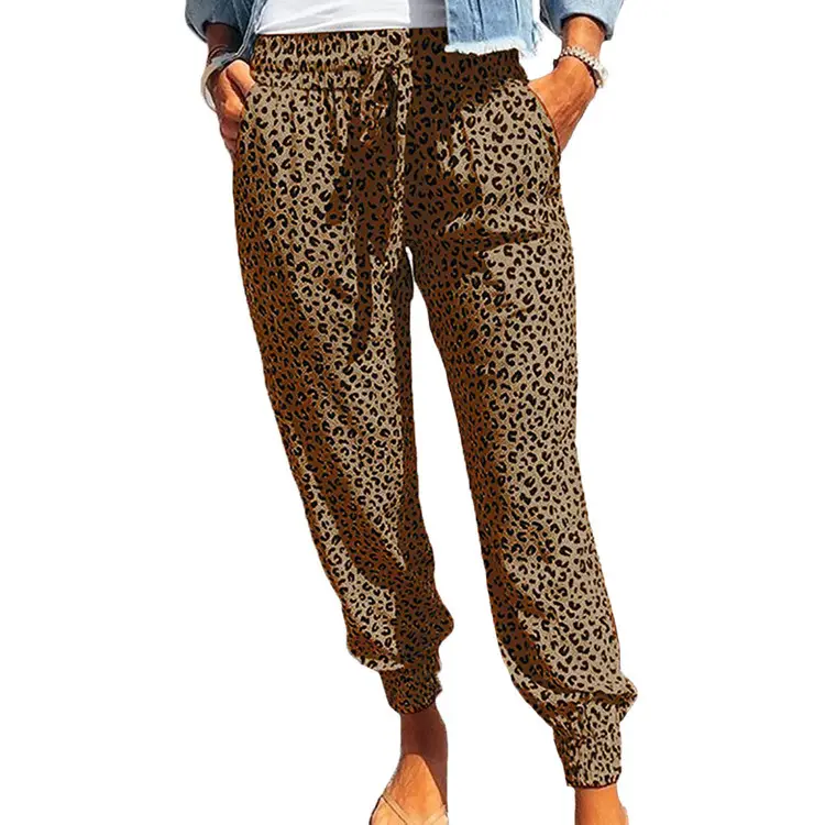 2022 Leopard Print Ankle-Tied Casual Pants for Women - Image 11