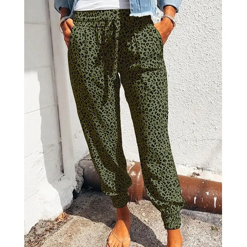 2022 Leopard Print Ankle-Tied Casual Pants for Women - Image 4