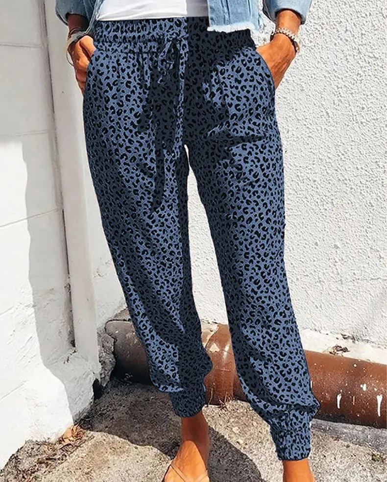 2022 Leopard Print Ankle-Tied Casual Pants for Women - Image 6