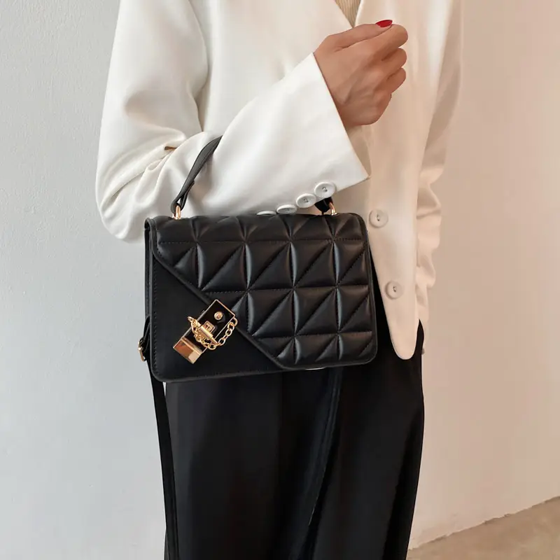 Women's Rhombic Crossbody Bag White 2021 - Image 5