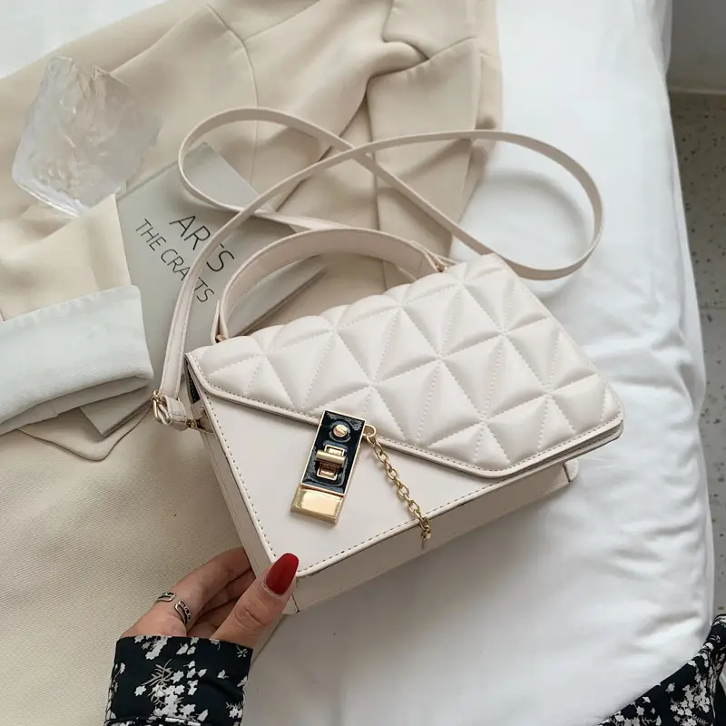 Women's Rhombic Crossbody Bag White 2021 - Image 3