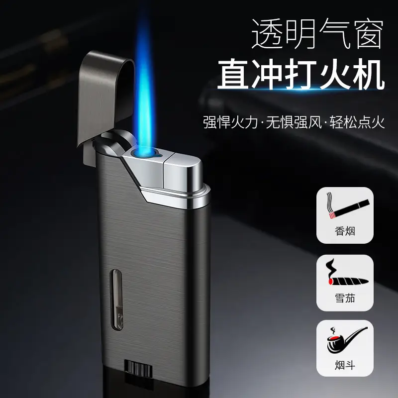 Men's Gold Direct Injection Lighter with Blue Flame - Image 11