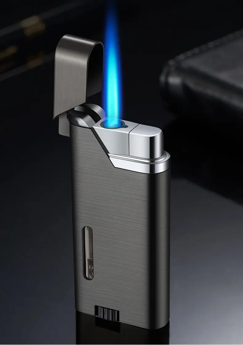 Men's Gold Direct Injection Lighter with Blue Flame — feature 2