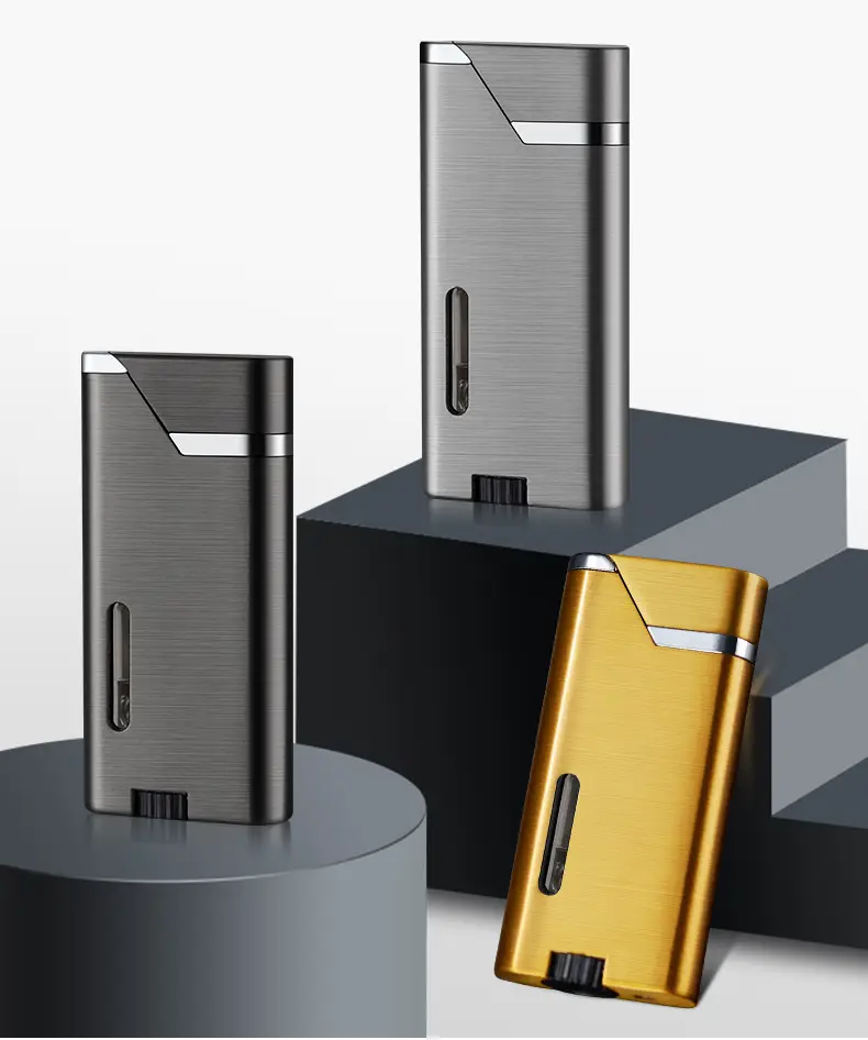 Men's Gold Direct Injection Lighter with Blue Flame — feature 23
