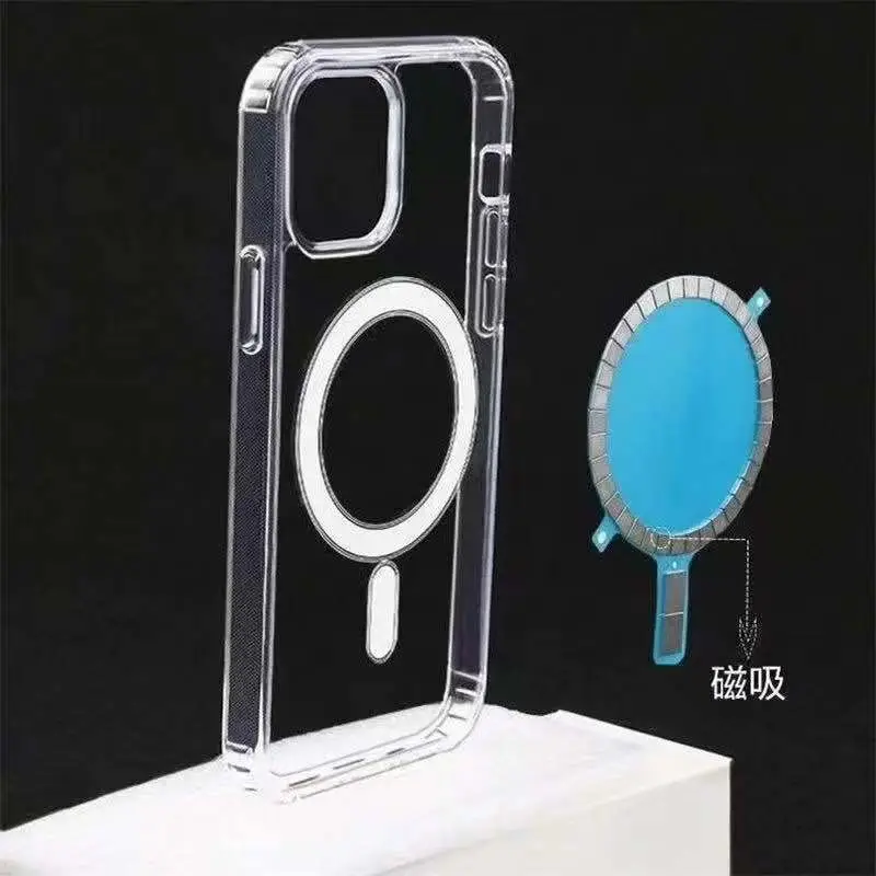 Transparent Magnetic Phone Case Red Ultra-Thin Wireless - Image 4