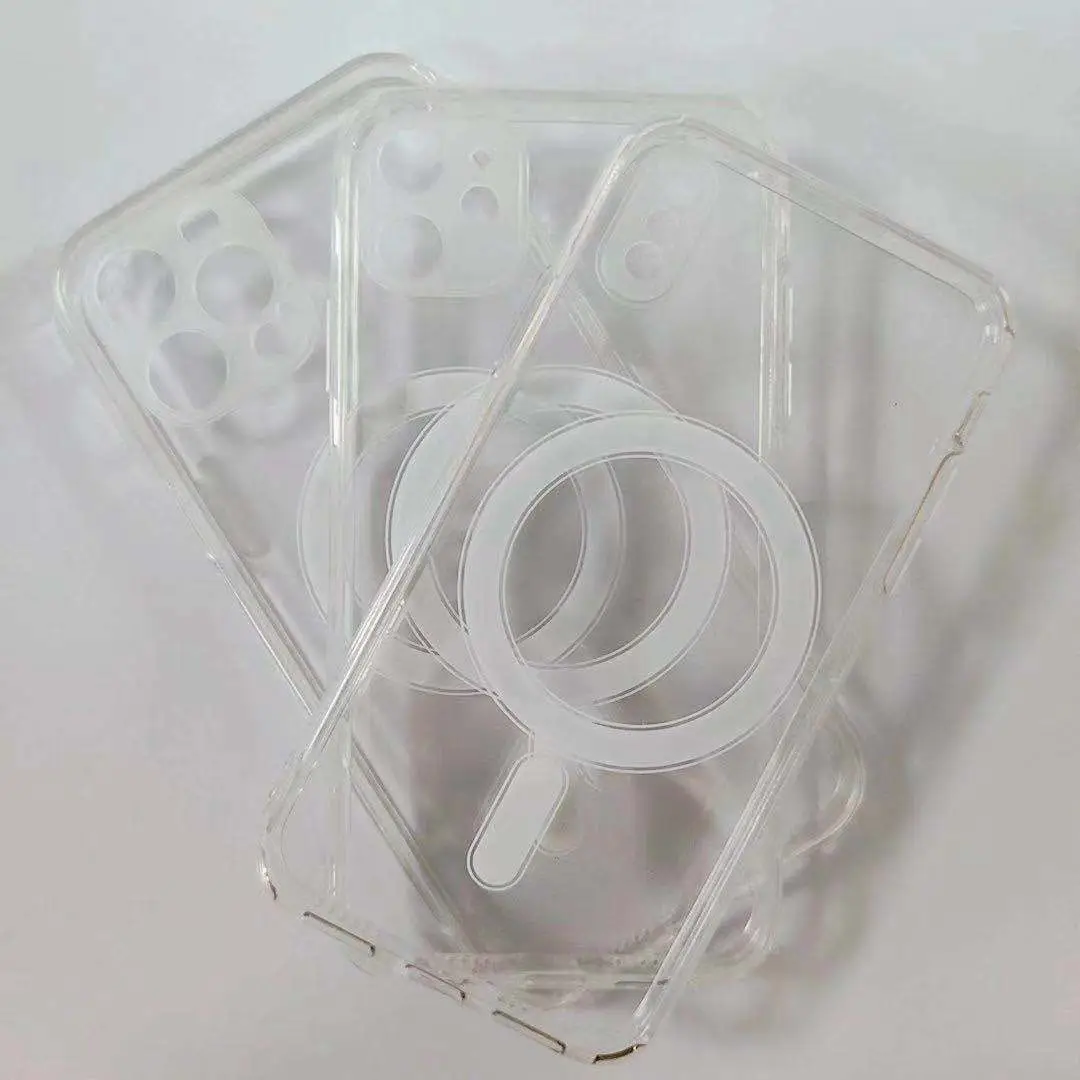 Transparent Magnetic Phone Case Red Ultra-Thin Wireless - Image 5