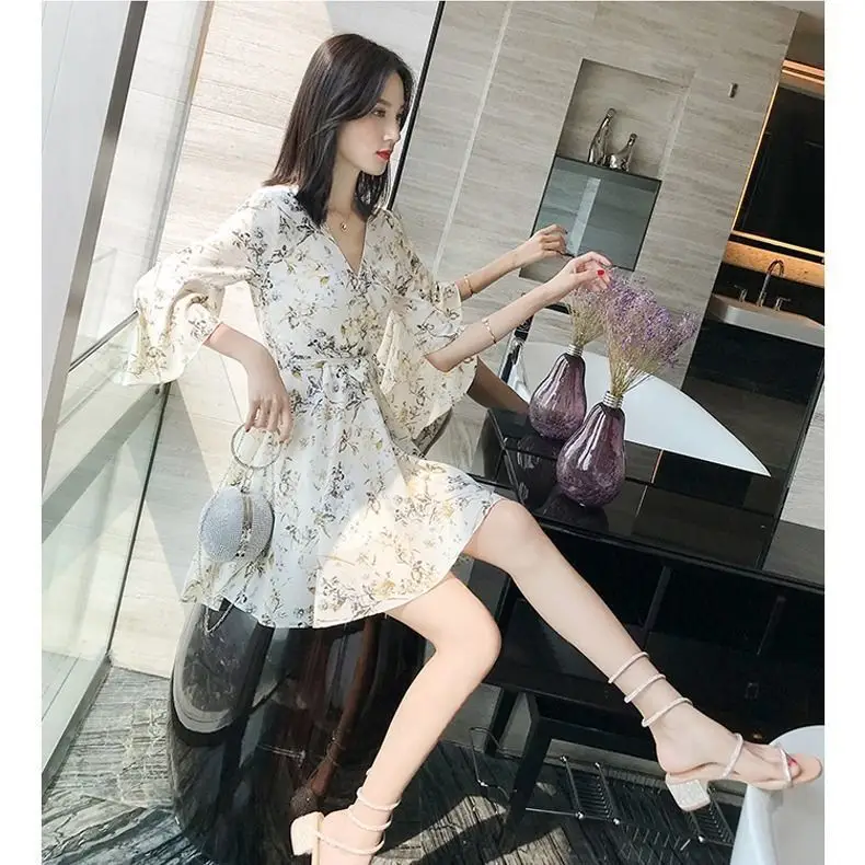 Floral Fairy French Skirt High Waist Summer Dress - Image 7