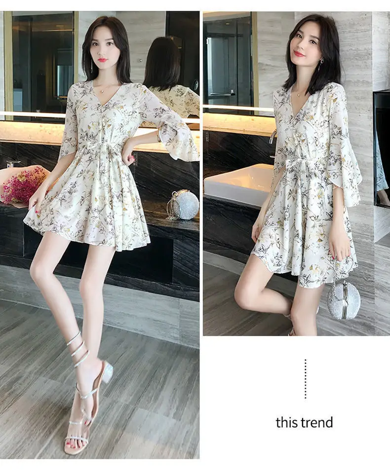 Floral Fairy French Skirt High Waist Summer Dress — feature 3