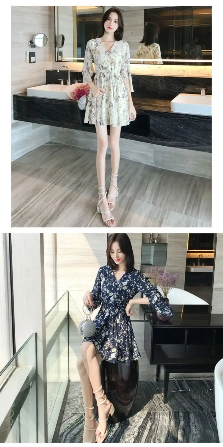 Floral Fairy French Skirt High Waist Summer Dress — feature 6