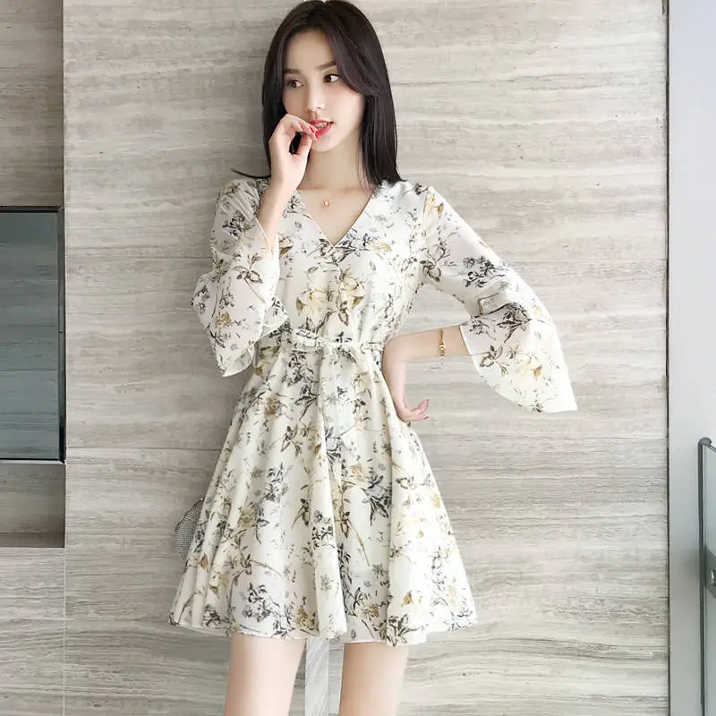 Floral Fairy French Skirt High Waist Summer Dress — feature 8