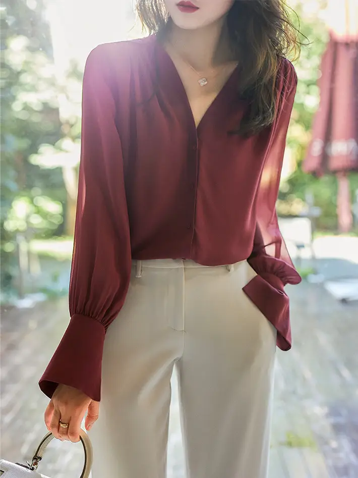 2023 French Style Green Double Layer Shirt — feature 4