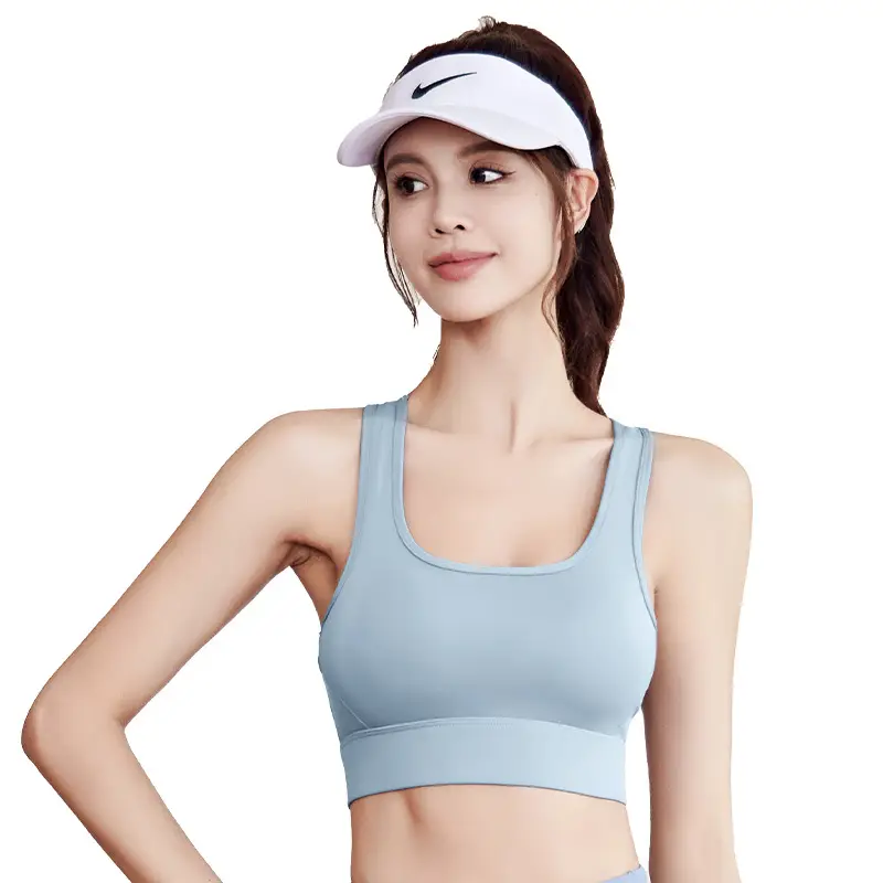 Sports Shock-Proof Underwear, Yoga Vest, Women's Breathable Back-Beautiful Top, Running Fitness Bra, Comfortable Outer Wear with Chest Pads