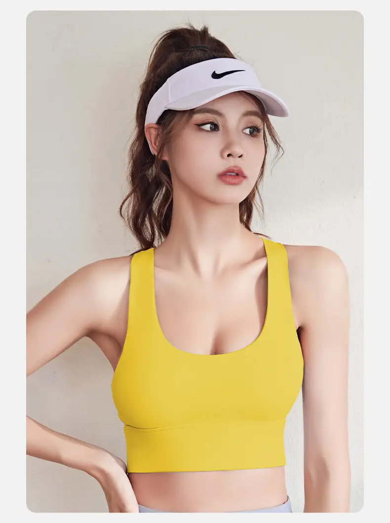 Sports Shock-Proof Underwear, Yoga Vest, Women's Breathable Back-Beautiful Top, Running Fitness Bra, Comfortable Outer Wear with Chest Pads — feature 22