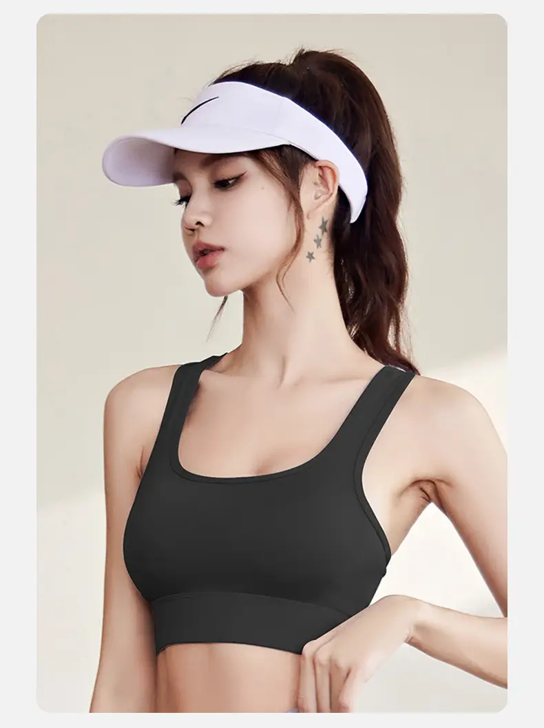 Sports Shock-Proof Underwear, Yoga Vest, Women's Breathable Back-Beautiful Top, Running Fitness Bra, Comfortable Outer Wear with Chest Pads — feature 24