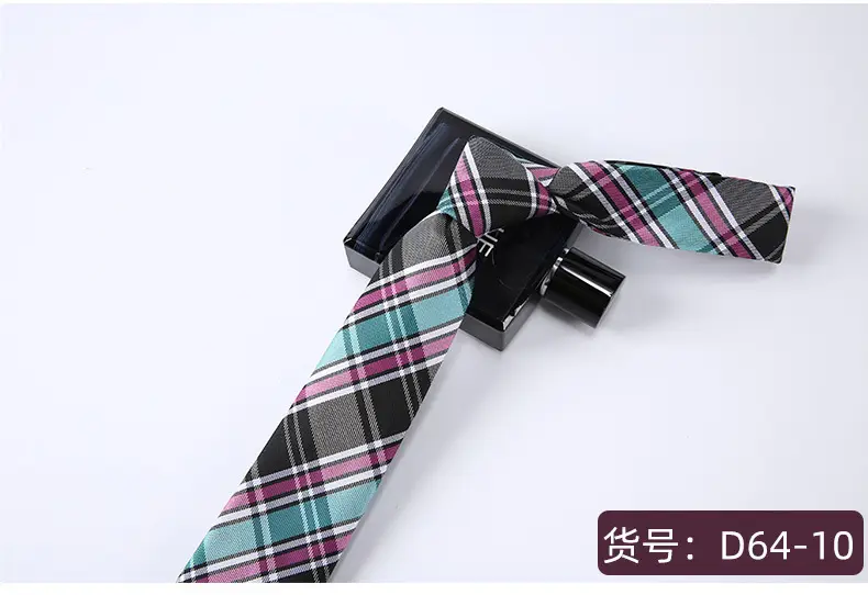 7cm Tie Diagonal Stripe Plaid Jacquard Business Formal Wear Easiest for Match Casual Polyester Silk Accessories Shengzhou Tie Men