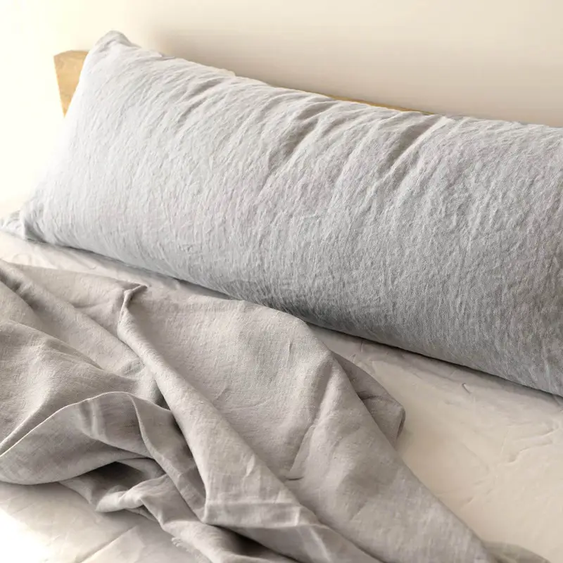 Nordic Linen Double Pillowcase White Solid Color - Image 5