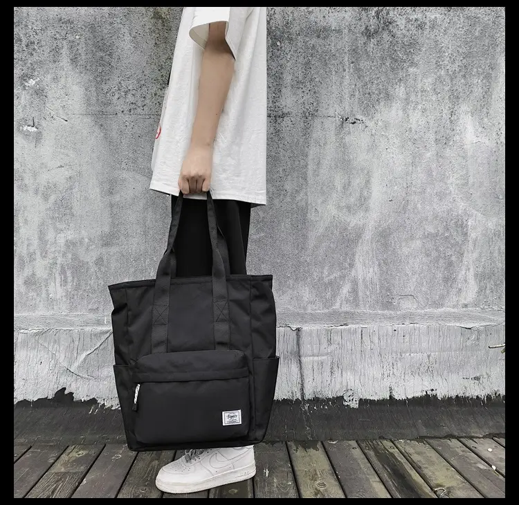 Men's Black Satchel Shoulder Bag Large Capacity Oxford Fabric — feature 11