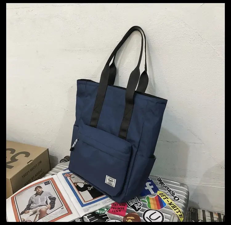 Men's Black Satchel Shoulder Bag Large Capacity Oxford Fabric — feature 38