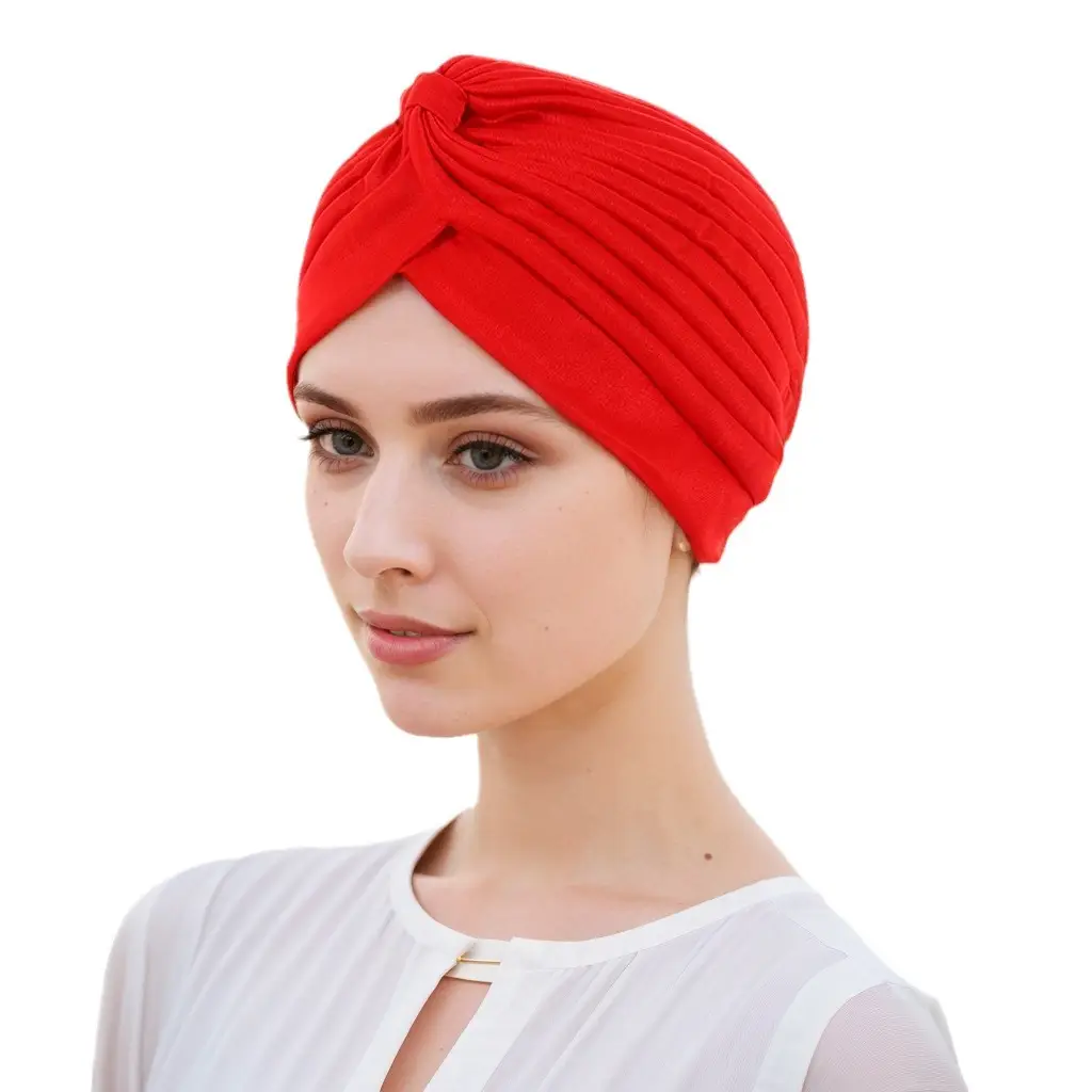 Muslim Muslim Turban Hat Pink Pleated European American
