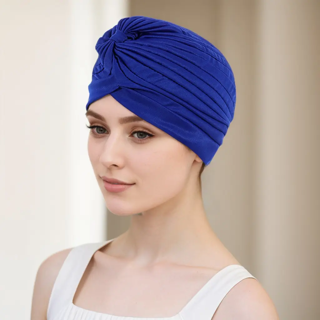 Muslim Muslim Turban Hat Pink Pleated European American