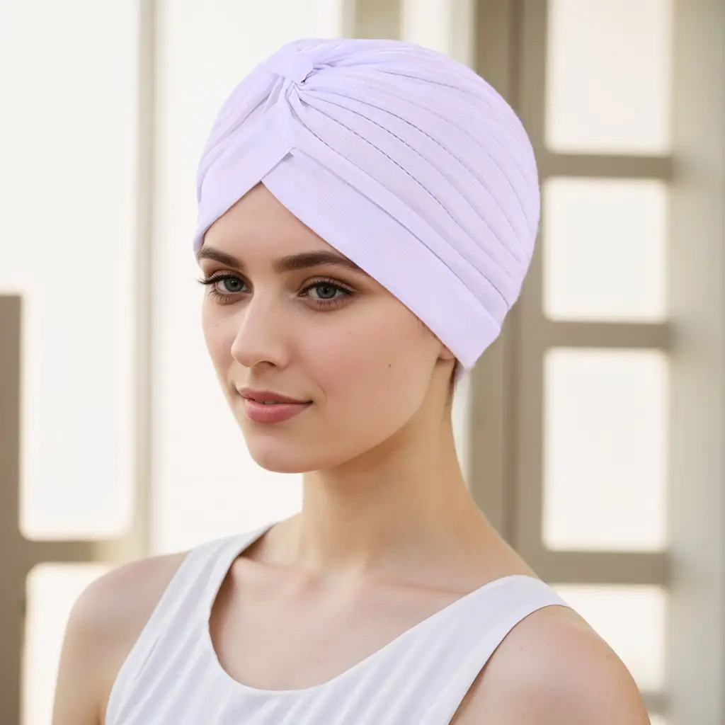 Muslim Muslim Turban Hat Pink Pleated European American