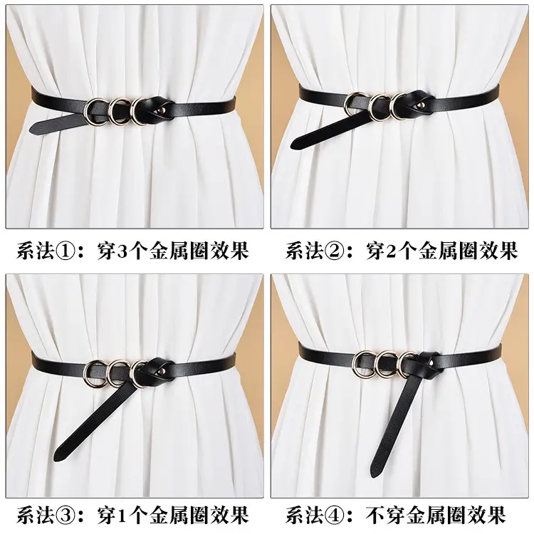 White Photo Frame Belt for Women 110cm - Image 9