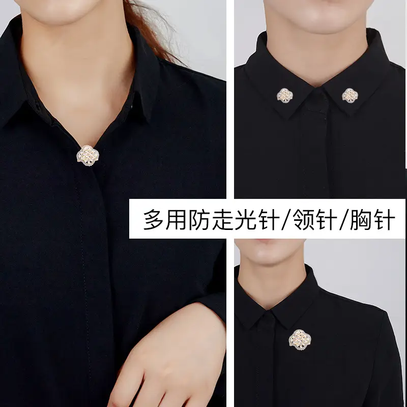 Japanese Style Hollow Out Zircon Pearl Brooch Accessory