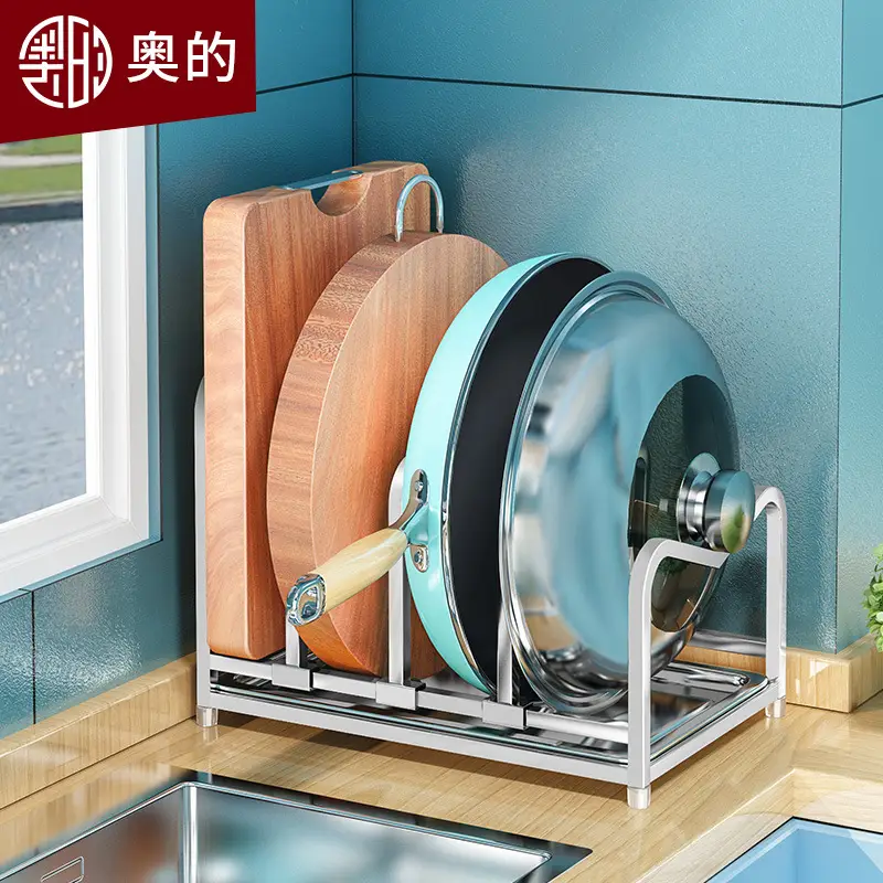 Adjustable 304 Stainless Steel Pot Lid Rack for Countertop - Image 3